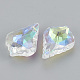 Plated Faceted Leaf Glass Beads US-EGLA-S100-02-3