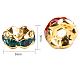 Golden Plated Brass Rhinestone Spacer Beads US-RB-PH0001-12G-NF-4