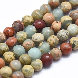 Natural Aqua Terra Jasper Beads Strands US-G-N0128-48-4mm