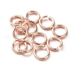 Eco-Friendly PVD Vacuum Plating & Long-Lasting Plated Brass Open Jump Rings US-KK-E663-6mm-RG