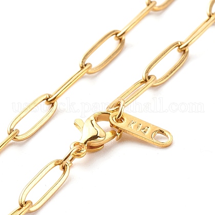 304 Stainless Steel Paperclip Chains Necklace US-NJEW-JN03593-01-1
