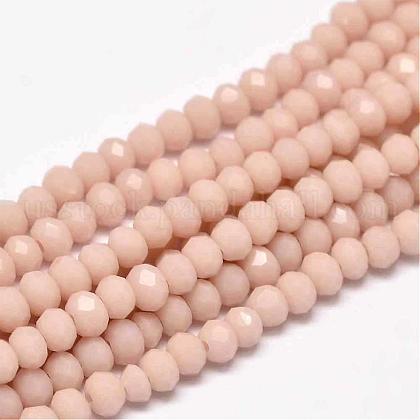 Faceted Rondelle Glass Beads Strands US-GLAA-I033-4mm-23-1