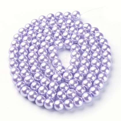 Glass Pearl Beads Strands US-HY-8D-B25-1