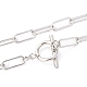 304 Stainless Steel Paperclip Chain Necklaces US-NJEW-H305-10P-2