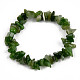 Unisex Chip Natural Green Jade Beaded Stretch Bracelets US-BJEW-S143-42-2