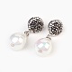 Shell Pearl Dangle Stud Earrings US-EJEW-JE02773-1