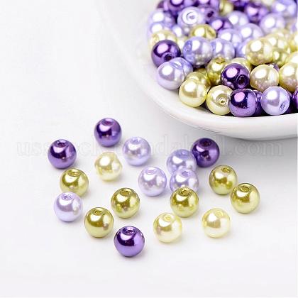 Lavender Garden Mix Pearlized Glass Pearl Beads US-HY-X006-6mm-08-1