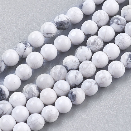 Natural Howlite Beads Strands US-TURQ-G091-10mm-1