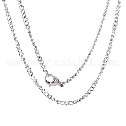 Unisex Casual Style 304 Stainless Steel Curb Chain Necklaces US-STAS-O037-54P-1