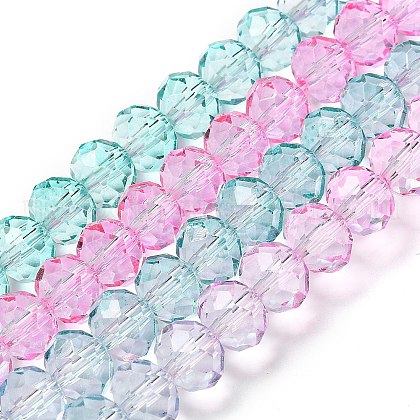 Transparent Painted Glass Beads Strands&nbsp;US-DGLA-A034-T6mm-A10-2