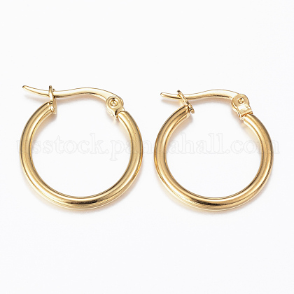 304 Stainless Steel Hoop Earrings US-EJEW-H344-02G-1