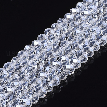 Electroplate Glass Beads Strands US-EGLA-A034-T8mm-A20-1