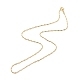 Brass Ball and Column Link Chains Necklace for Women US-NJEW-P265-01A-G-2