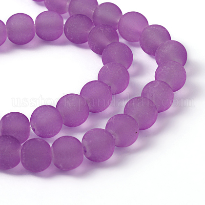 Baking Paint Transparent Glass Bead Strands&nbsp;US-GLAA-S031-8mm-32-2