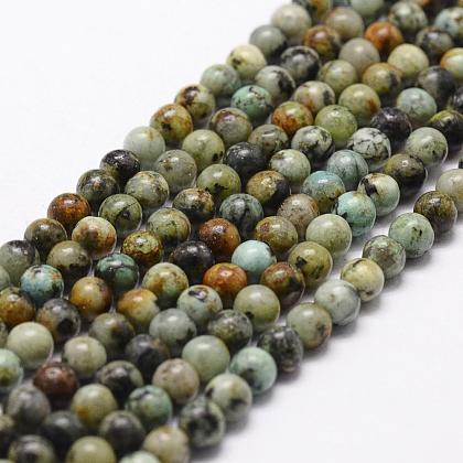 Natural African Turquoise(Jasper) Beads Strands US-G-D840-90-8mm-1