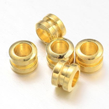 Column Brass Spacer Beads US-KK-L105-08G-1