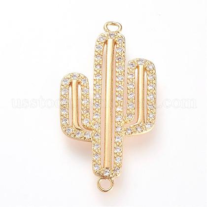 Long-Lasting Plated Brass Micro Pave Cubic Zirconia Links US-ZIRC-S053-04G-1