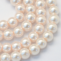 Baking Painted Pearlized Glass Pearl Round Bead Strands US-HY-Q003-4mm-41