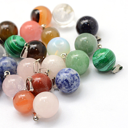 Round Natural & Synthetic Mixed Stone Pendants US-G-Q434-M