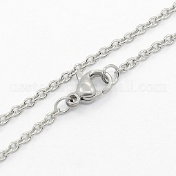 Unisex 304 Stainless Steel Cable Chain Necklaces US-STAS-O037-83P-02