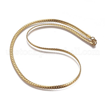 304 Stainless Steel Curb Chain Necklaces US-NJEW-F261-06G-1
