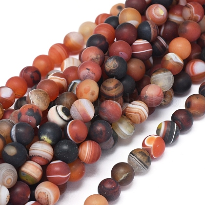 Natural Banded Agate/Striped Agate Beads Strands US-G-D0005-30-8mm-1