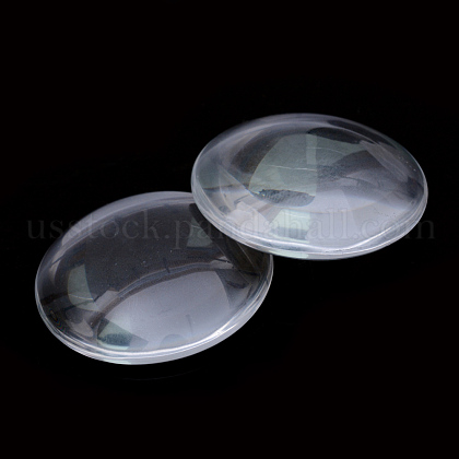 Transparent Glass Cabochons US-GGLA-R026-50mm-1