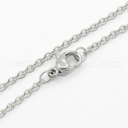 Unisex 304 Stainless Steel Cable Chain Necklaces US-STAS-O037-83P-02-1