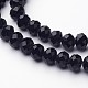 Opaque Solid Color Faceted Glass Beads Strands US-EGLA-J047-8x6mm-07-1