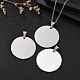DIY Materials 201 Stainless Steel Flat Round Hand Stamping Blank Tag Pendants US-STAS-O044-125-7