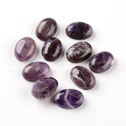Oval Natural Amethyst Cabochons US-G-I171-13x18mm-14