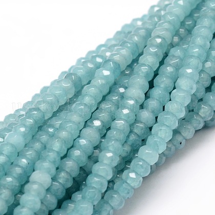 Dyed Natural Malaysia Jade Rondelle Beads Strands US-G-E316-2x4mm-26-1