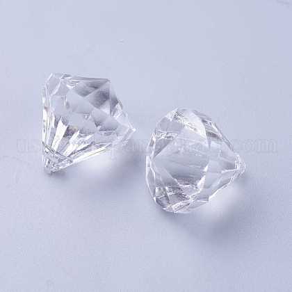 Transparent Clear Acrylic Diamond Pendants US-X-DB26x23mmC01-1