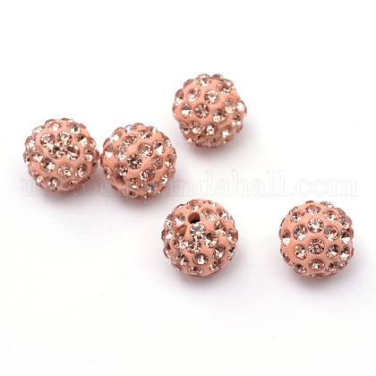 Polymer Clay Pave Rhinestone Beads US-RB-Q197-10mm-26-1