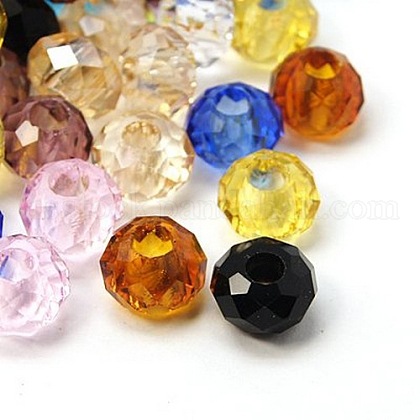 Mixed Faceted Transparent Glass Rondelle Beads US-X-GLAA-S102-M-1