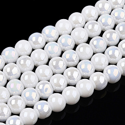 Electroplate Opaque Glass Beads Strands US-GLAA-T032-P4mm-AB02