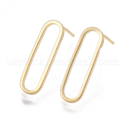 Brass Stud Earrings US-KK-T038-484B-1