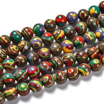 Synthetic Malachite Beads Strands US-G-I199-32-6mm-G-1