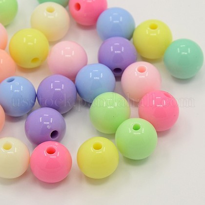Opaque Round Bubblegum Chunky Acrylic Beads US-MACR-F060-20mm-M-1