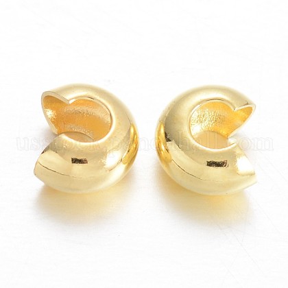 Brass Crimp Beads Covers US-KK-F371-76G-1