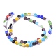 Flat Round Handmade Millefiori Glass Beads US-LK-R004-51-2