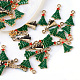 Christmas Tree Alloy Enamel Pendants US-ENAM-Q033-21-1