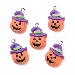 Halloween Opaque Resin Pendants US-RESI-G028-08P