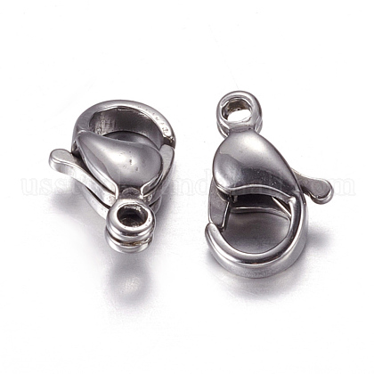 304 Stainless Steel Lobster Claw Clasps US-STAS-G035-C-1