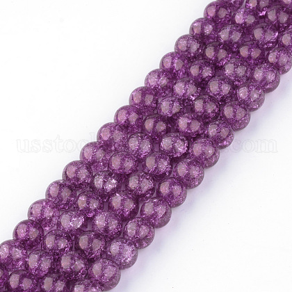 Synthetic Crackle Quartz Beads Strands&nbsp;US-X-GLAA-S134-8mm-16-2