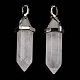 Natural Quartz Crystal Double Terminated Pointed Pendants US-G-F295-04G-4