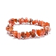Carnelian(Dyed) Chips Stretch Bracelets US-BJEW-JB01308-04-1