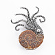 Octopus Shape Natural Conch Shell Fossil Brooch Pin US-G-N333-013-RS-2