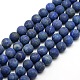 Natural Frosted Lapis Lazuli Round Bead Strands US-G-M064-10mm-08-1