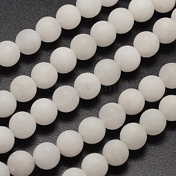 Natural White Jade Beads Strands US-G-D671-8mm